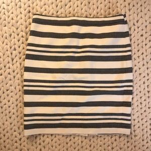 J. Crew Blue/White Striped high waist pencil skirt